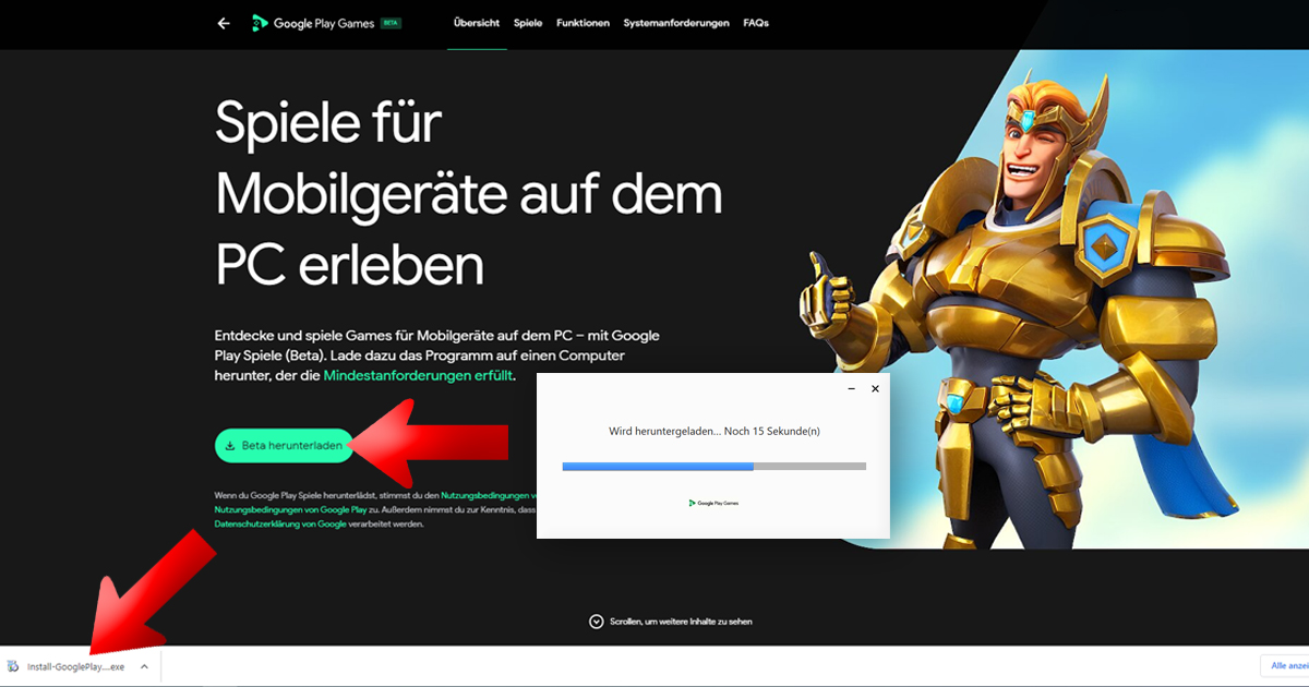 Zockerpuls - Android-Spiele auf dem PC- Google Play Games (Beta) in Deutschland gestartet - Installation
